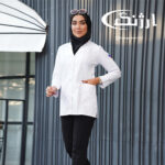 روپوش پزشکی سفید زنانه مدل کتی