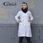 روپوش پزشکی سفید زنانه سه جیب