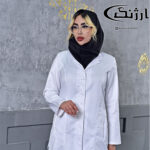 روپوش-پزشکی-سفید-زنانه-مدل-دکمه-مخفی2